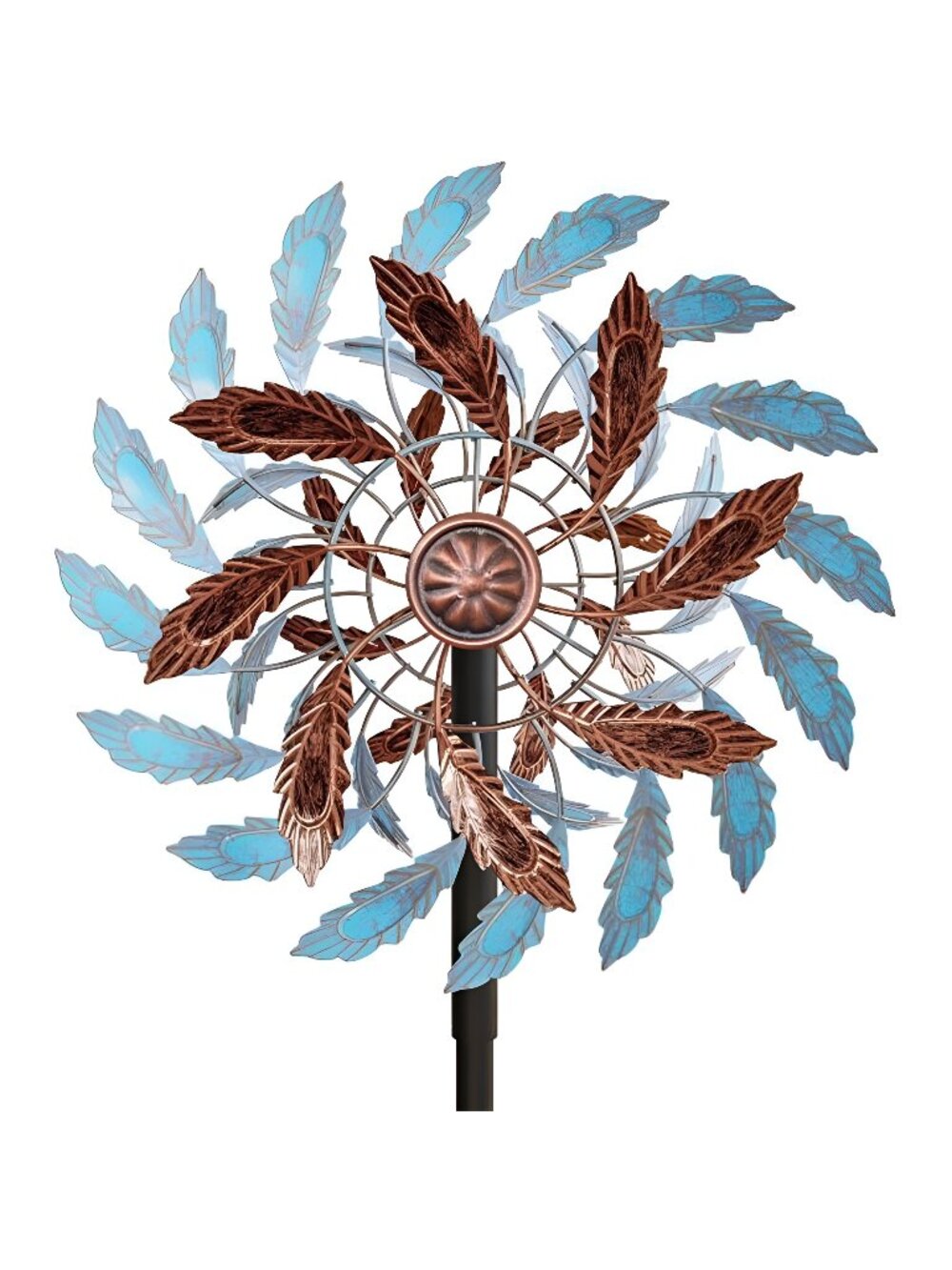Metal Outdoor Wind Spinner, Wind Sculpture Spinner with Metal Stake, Waterproof